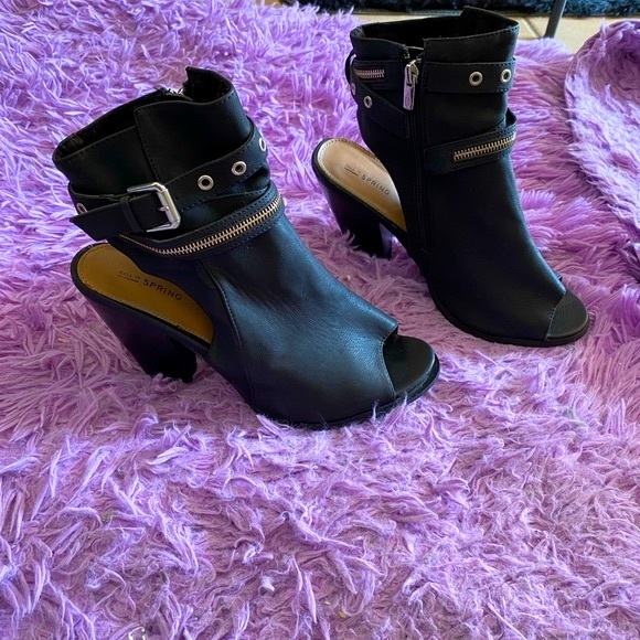 Host Pick✨Call It Spring Peeptoe Ankle Zip Boots - Picture 10 of 12